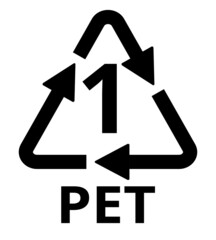 PET icon, Packaging Symbol piktogram