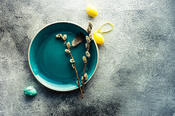 Festive table setting for easter dinner