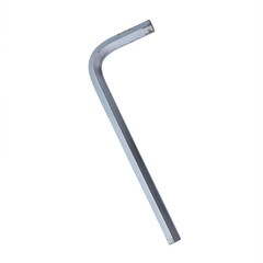 Hex Key Silver Isolated. Silver colour hex key. Isolated on a white background.