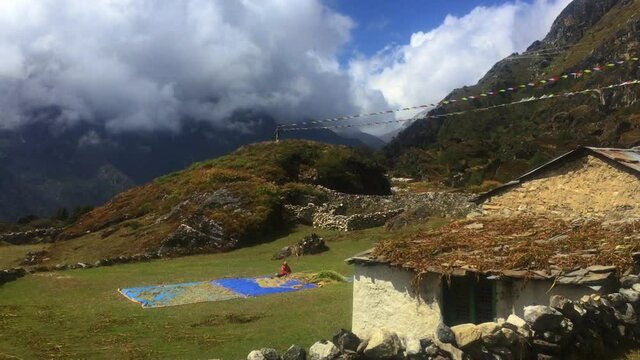 Himalayan mountains landscape, on the way to Everest Base Camp, Nepal