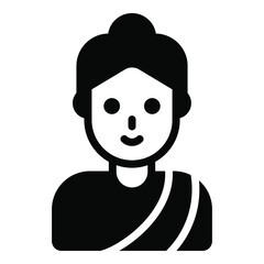 Obraz na płótnie Canvas indian women vector glyph icon isolated, Indian republic day icon. 