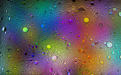 Abstract colorful bubbles. Freeze motion of color dust particles splash. Background image.