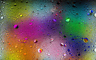 Abstract colorful bubbles. Freeze motion of color dust particles splash. Background image.
