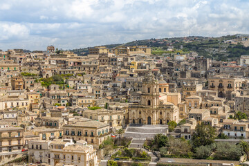 Fototapeta premium A view of the city of Modica, Sicily