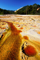 Nature pollution of a copper mine exploitation