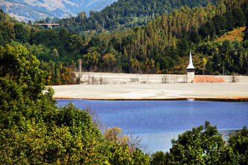 Nature pollution of a copper mine exploitation at Valea Sesii, Romania, Europe