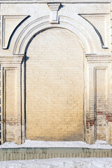 brick wall with arch