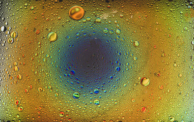 Abstract colorful bubbles. Freeze motion of color dust particles splash. Background image.