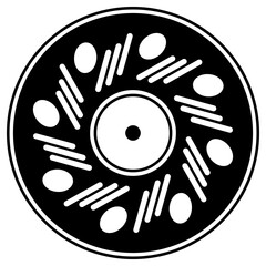 Black and white circle with patterns