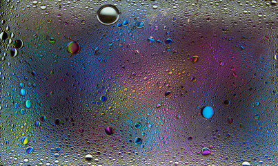 Abstract colorful bubbles. Freeze motion of color dust particles splash. Background image.