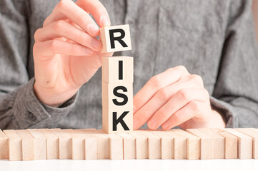 the word of RISK on building blocks concept