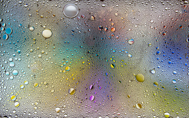 Abstract colorful bubbles. Freeze motion of color dust particles splash. Background image.
