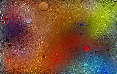 Abstract colorful bubbles. Freeze motion of color dust particles splash. Background image.