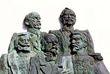 Statues in the Reconciliation Park of Arad, Romania, Europe