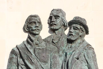 Fototapeta na wymiar Statues in the Reconciliation Park of Arad, Romania, Europe