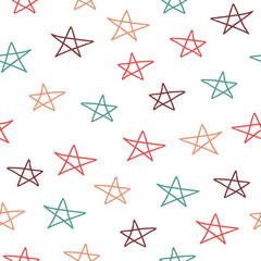 Simple basic star doodle repeat pattern design
