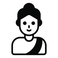 Obraz na płótnie Canvas indian women vector black icon isolated, Indian republic day icon. 