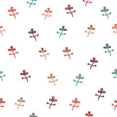 Simple floral doodle repeat pattern