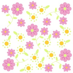Fototapeta premium Illustration pattern pink flowers and background for fashion design or other products.