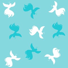 Illustration birds pattern with colors and background for fashion design or other products