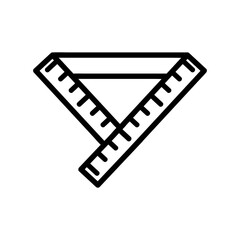 Ruler flat icon. Pictogram for web. Line stroke. Suitcase isolated on white background. Vector eps10