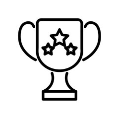 Tournament cup flat icon. Pictogram for web. Line stroke. Isolated on white background. Vector eps10