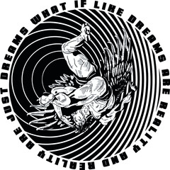 Falling angel statue with slogan Vector design for t-shirt graphics, banner, fashion prints, slogan tees, stickers, cards,flyer, posters and other creative uses