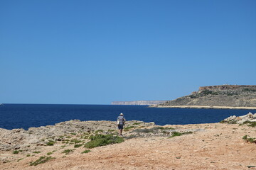 Landscape around Anchor Bay Mediterranean Sea, Malta