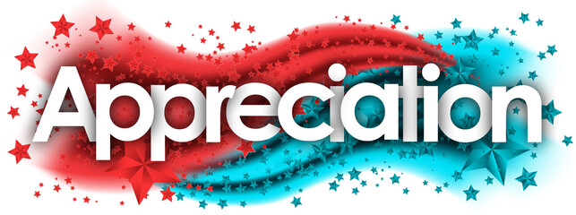 Appreciation in stars colored background