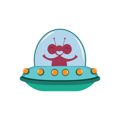 Isolated UFO cartoon. Alien transport - Vector ilustration