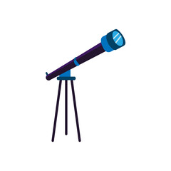 Isolated telescope icon. Spatial observation instrument - Vector