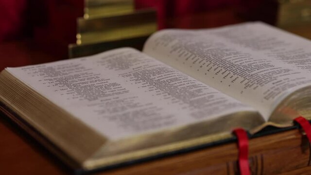 Large Open Bible On Table Tracking