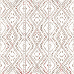 Geometric kilim ikat pattern with grunge texture
