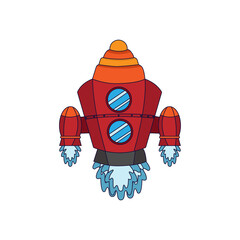 Isolated rocket icon. Spaceship icon - Vector illustration