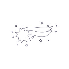 Isolated space comet icon. Shooting Star - Vector illustration