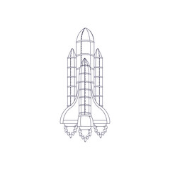 Isolated rocket icon. Spaceship icon - Vector illustration