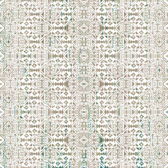 Geometric kilim ikat pattern with grunge texture
