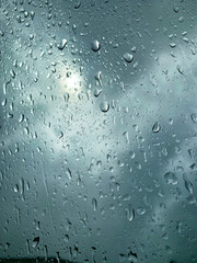 water drops on glass