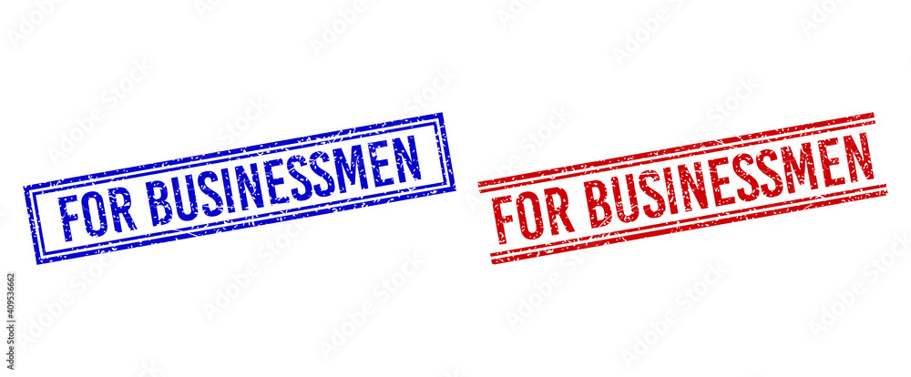 Poster for businessmen rubber overlays with distress style. vectors designed with double lines, in blue and