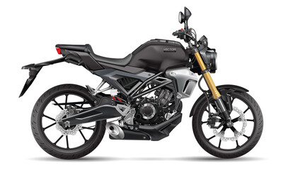 Realistic motorcycle big bike design on white background transportation   vector illustration. © patthana