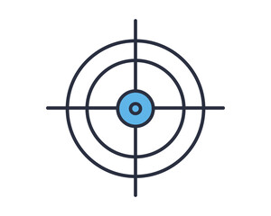 Target line icon. Targeting marketing strategy symbol. Target with arrows sign. Quality design element.  Flat style vector illustration.
