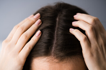 Naklejka premium Woman Hair Care And Coloring