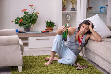 Man ex-champion suffering from alcoholism at home