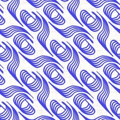 Azure blue white chevron linen texture background. Seamless ikat textile effect. Weathered dye pattern. Coastal cottage beach home decor. Modern marine fashion zig zag wavy repeat cotton cloth.
