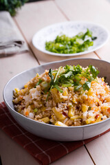 delicious homemade  pineapple fried rice 