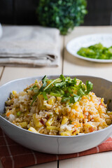delicious homemade  pineapple fried rice 