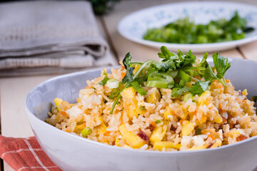 delicious homemade  pineapple fried rice 