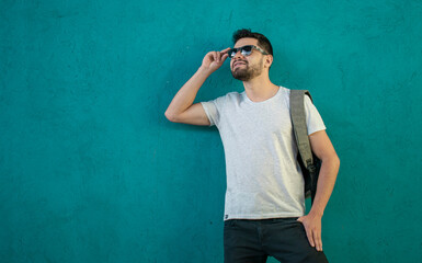 man in white shirt and sunglasses