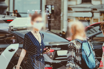 Biometric modern technologies for tracking the movement of people around the city for safety.