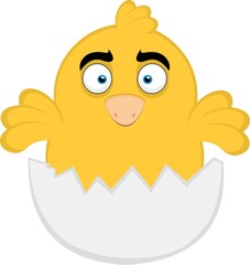 Vector illustration of a newborn cartoon chick